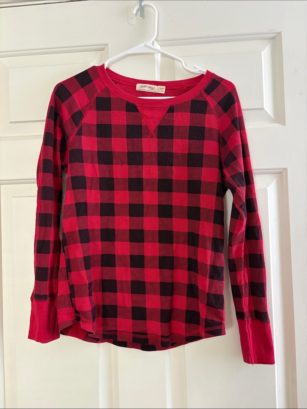 Faded Glory Red Waffle-Knit Thermal Top